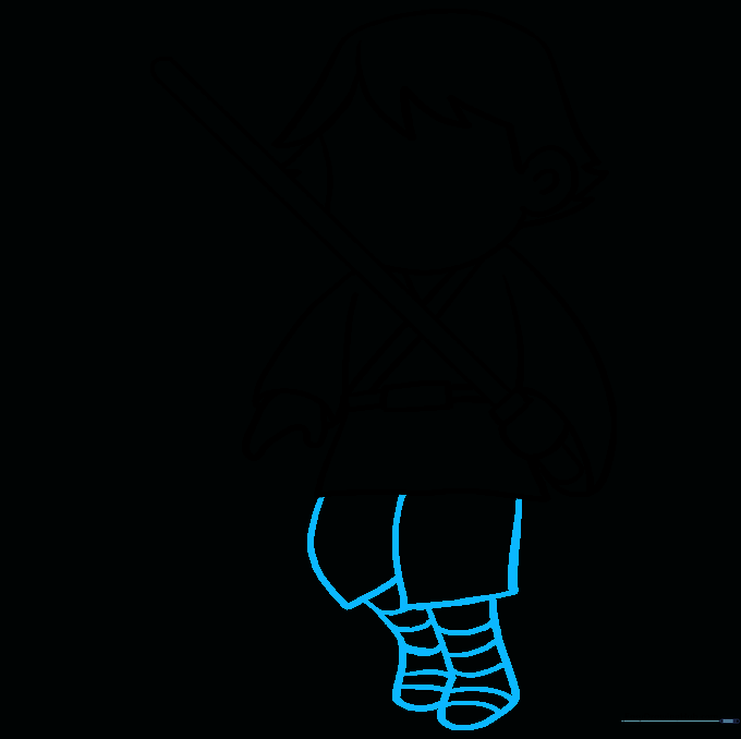 Adding pants and detailed boots to the Luke Skywalker drawing.