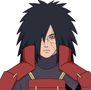High-quality colored drawing of Madara Uchiha, showcasing his iconic armor and intense gaze.