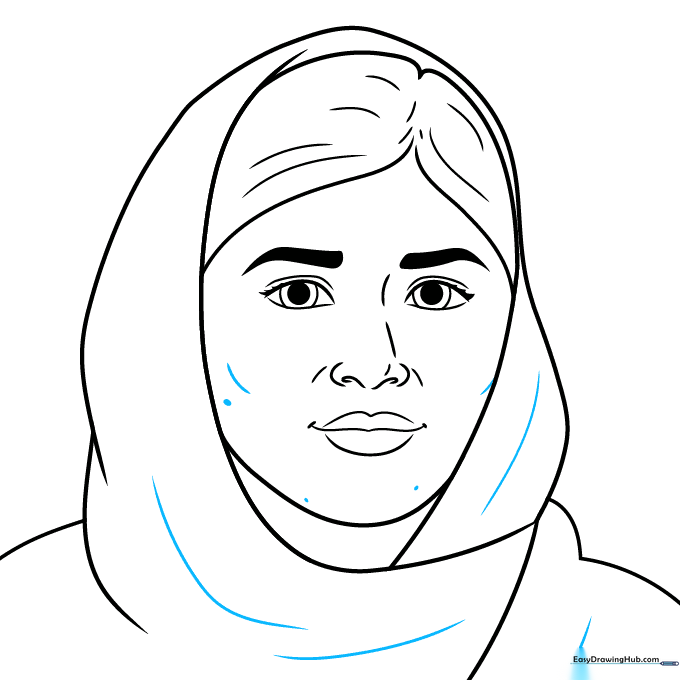 Final sketch with added contouring on the face and clothing.