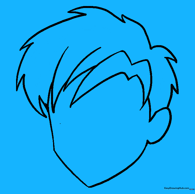 Adding final texture lines to the hair to give it a finished, professional look.