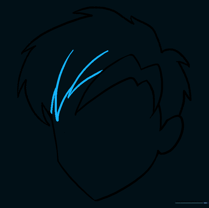Adding detailed side tufts of hair that frame the face.