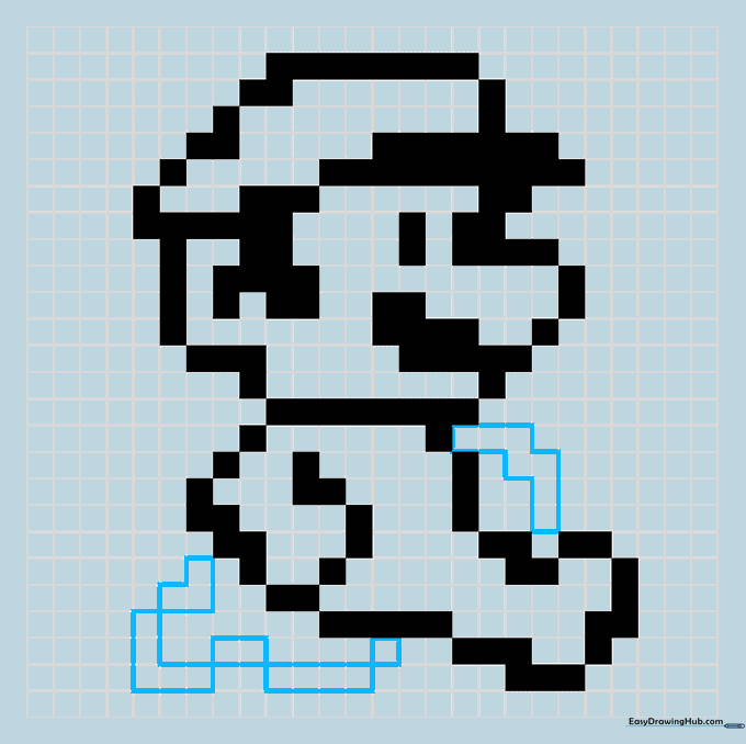 Adding the second arm and leg to complete Mario's pose