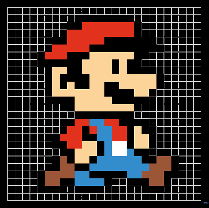 Final colored Mario pixel art character