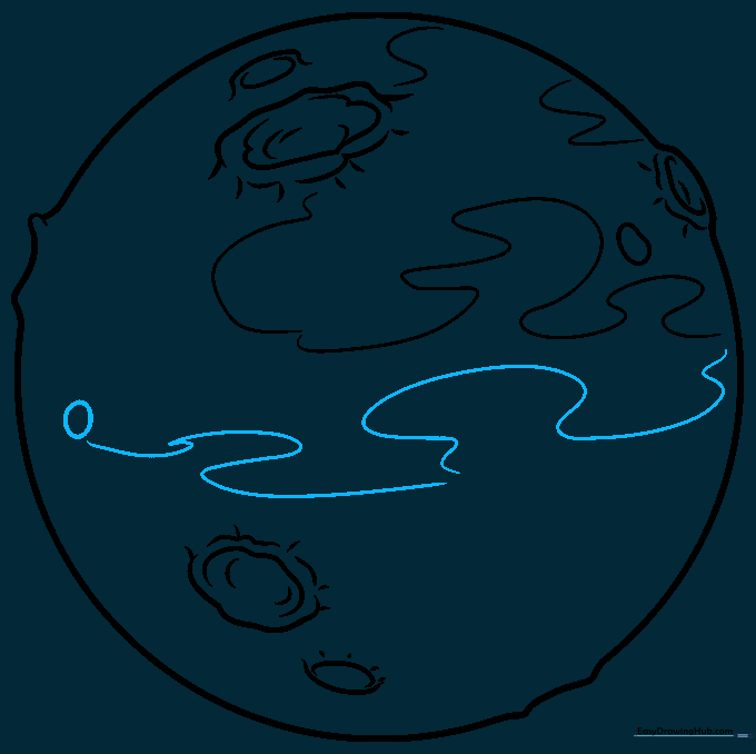 Adding more circular and wavy details to the planet's surface.