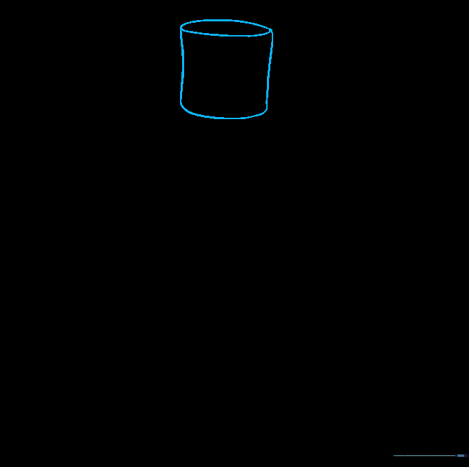 Pencil sketch showing a narrow oval atop a rounded square to form the Marshmello head shape.