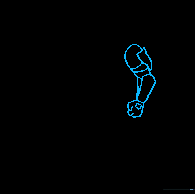 Drawing the armored arm and gauntlet details for Master Chief.