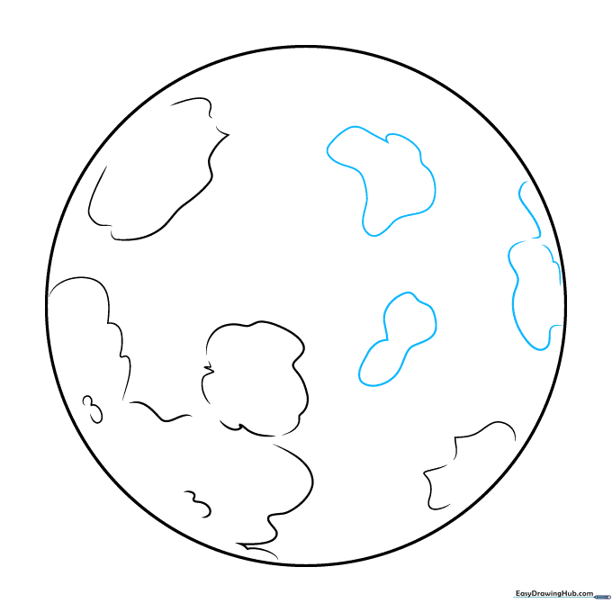 Filling the remaining empty spaces on the planet with more irregular shapes.