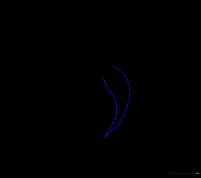 Long, tapered lines forming the shape of a mermaid tail.