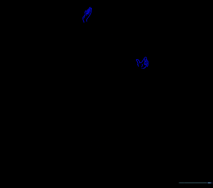 Simple hand shapes drawn at the end of the arms.
