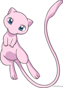 A finished, vibrant illustration of Mew from Pokémon, showcasing the final result of the tutorial.