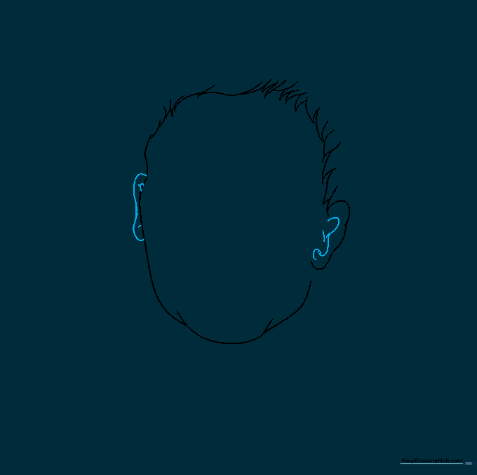 Adding inner ear details to the Michael Myers sketch.