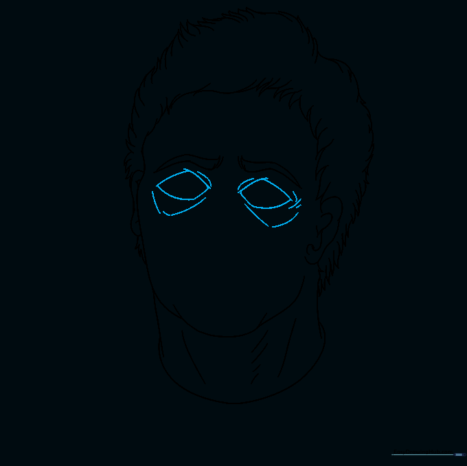 Adding eye details and under-eye bags to the Michael Myers mask.