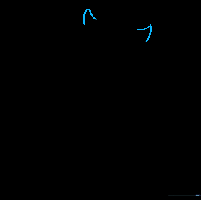 Adding two small, curved triangular horns to the top of the head.