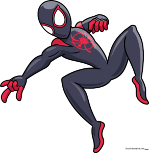 Full-color illustration of Miles Morales Spider-Man in a dynamic pose.