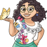 Colorful, finished drawing of Mirabel from Encanto, showcasing her signature style.
