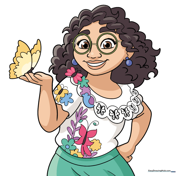 Fully colored illustration of Mirabel from Encanto.
