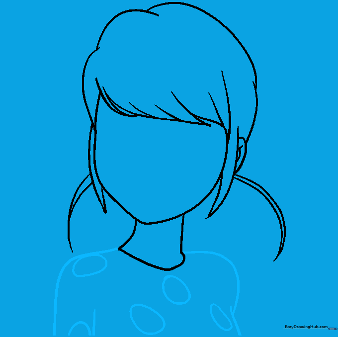 Adding shoulders and polka dot patterns to the costume.