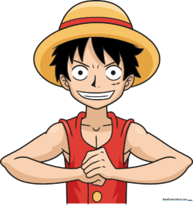 Full-color, finished drawing of Monkey D. Luffy from One Piece.