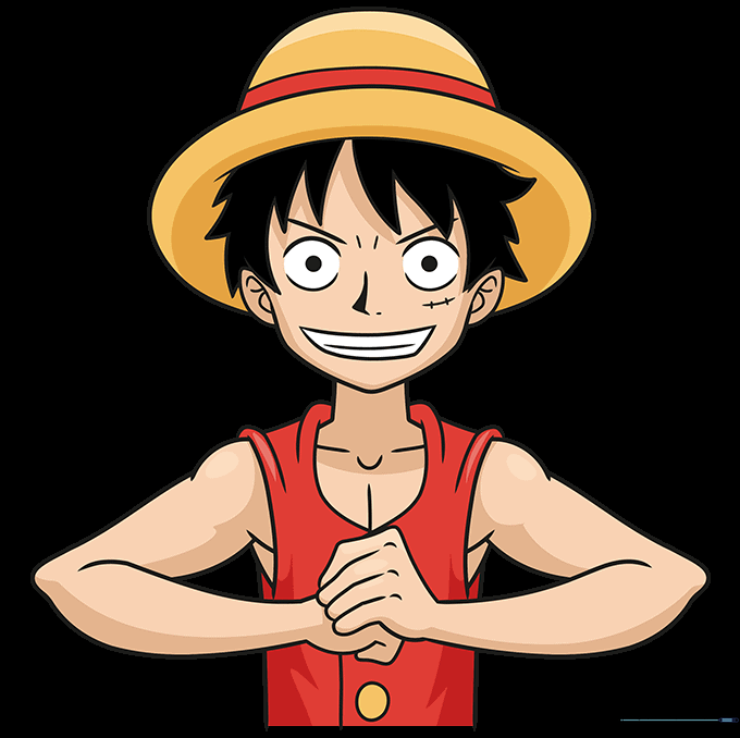 Final colored illustration of Monkey D. Luffy.