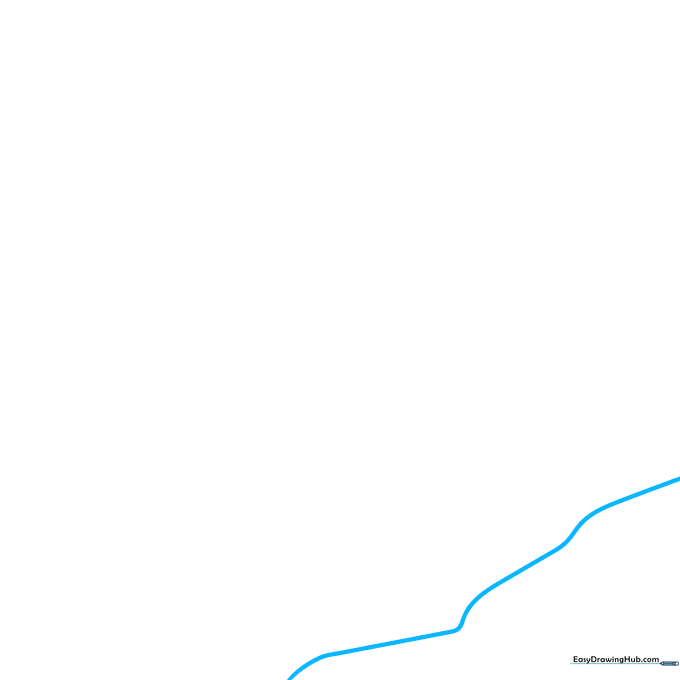 A single wavy diagonal line sketched on white paper representing the first slope of a mountain.