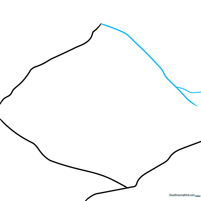The mountain outline extended with a small Y-shaped fork at the base.