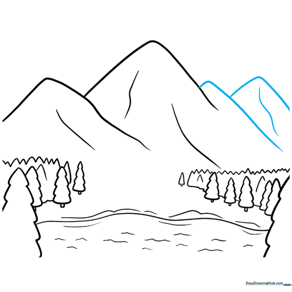 Adding two additional mountain peaks to complete the range.