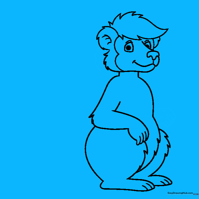 Refining the hand and thumb structure of Mr. Skunk.