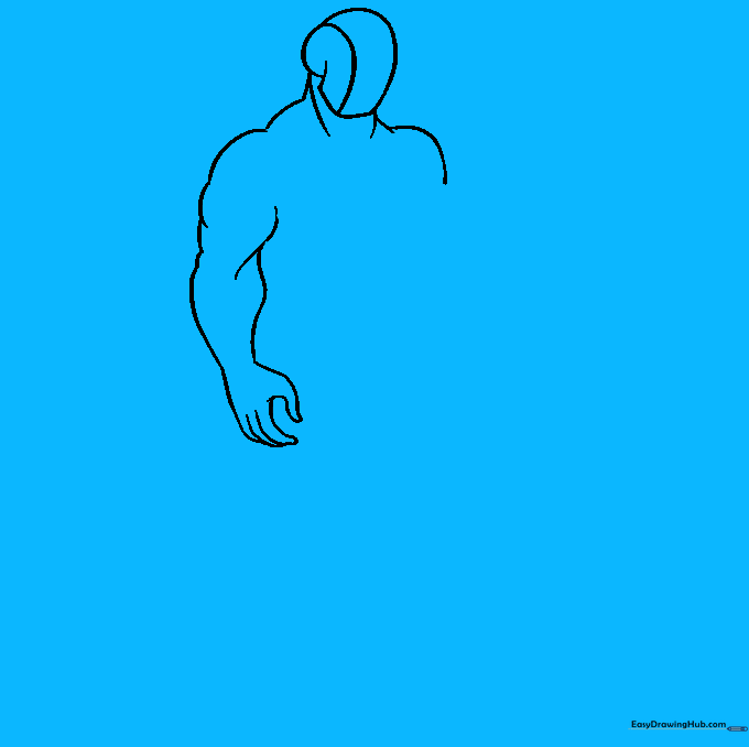 Defining the pectoral muscles and torso shape.