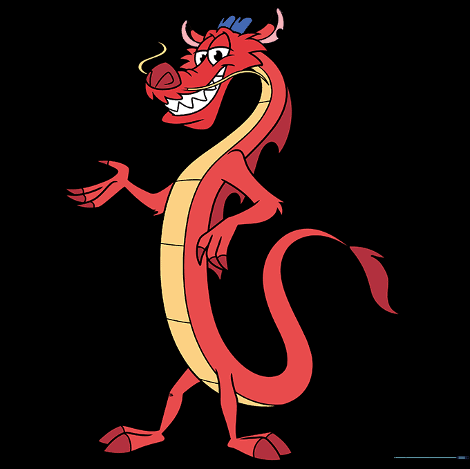 The final colored drawing of Mushu.