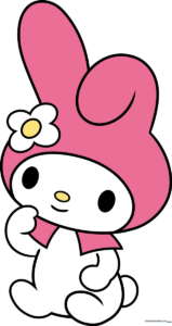 Colorful, finished illustration of My Melody from Sanrio, perfect for kids to reference.