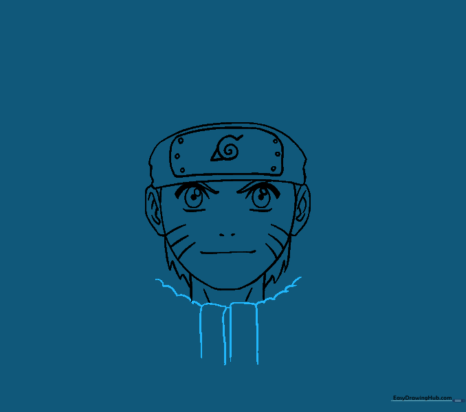 Drawing the shoulder shapes for the jacket.