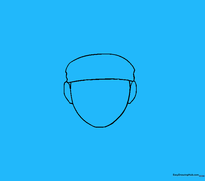 Detailing the ears and drawing thick, angled eyebrows.