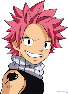 Finished drawing of Natsu Dragneel from Fairy Tail, colored and ready for display