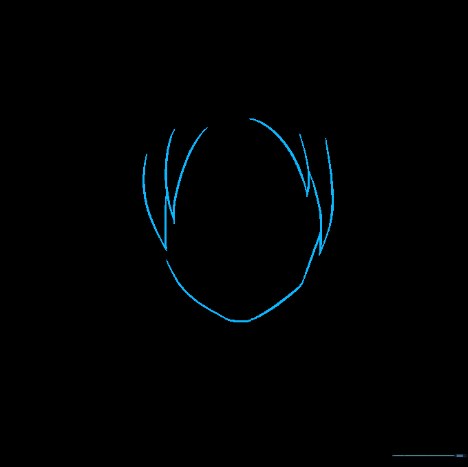 Pencil sketch of Natsu's chin and initial hair locks on a white background