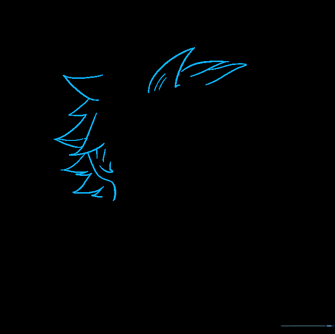 Drawing Natsu's ear and initial spiky hair sections