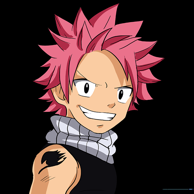 Final colored illustration of Natsu Dragneel