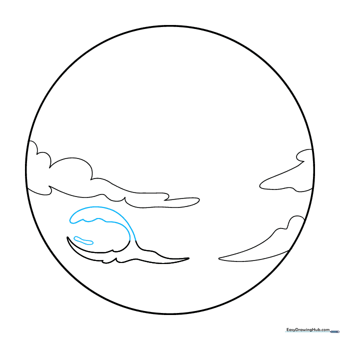 Drawing a swirling hurricane storm pattern with a central dark spot.