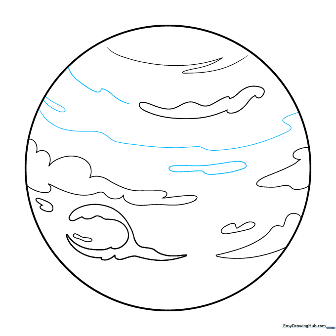 Adding wavy wind lines across the northern hemisphere of the planet.