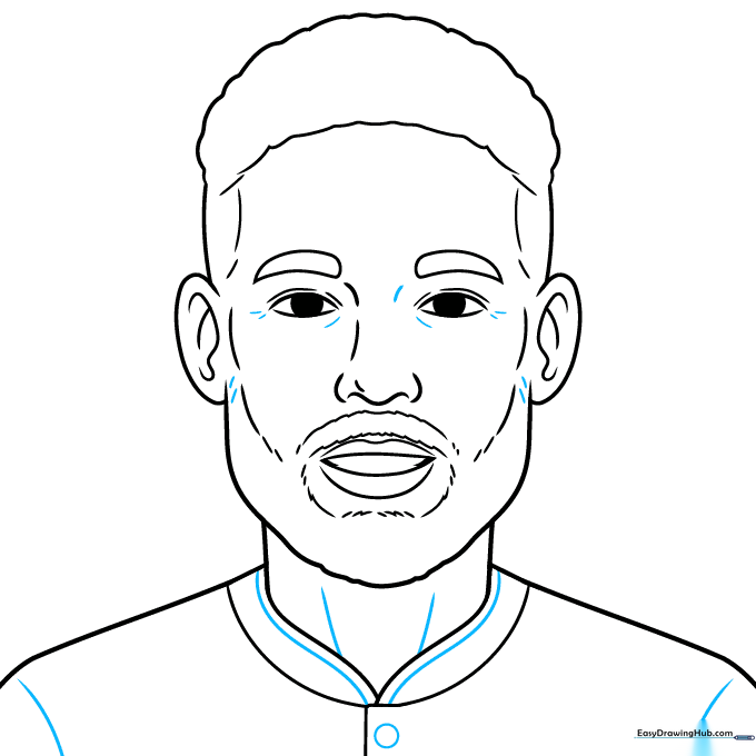 Final line art of Neymar Jr, including jersey details and button.