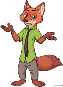Vibrant, finished illustration of Nick Wilde from Zootopia, perfect for art inspiration.