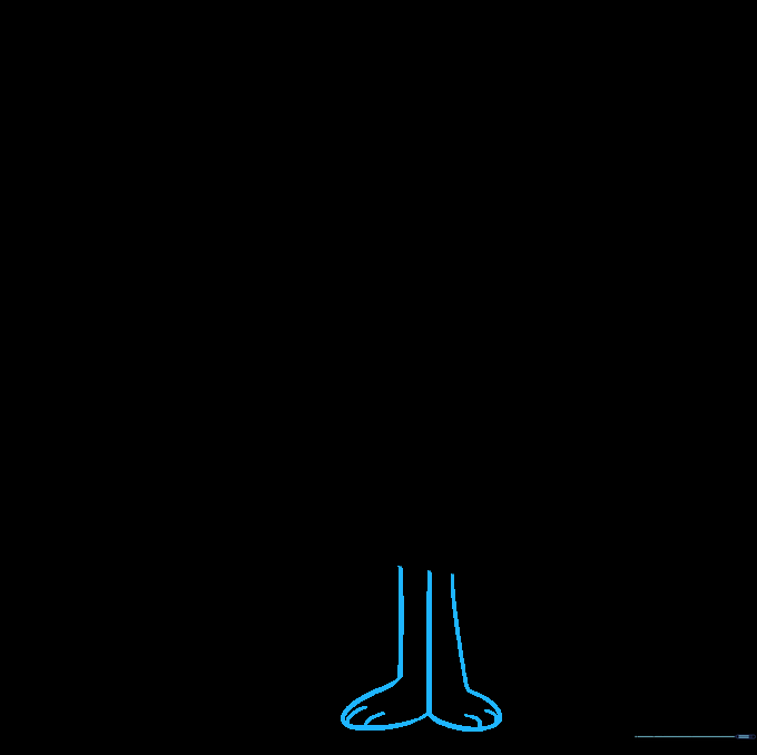 Drawing Nicole's legs and feet with toe details.