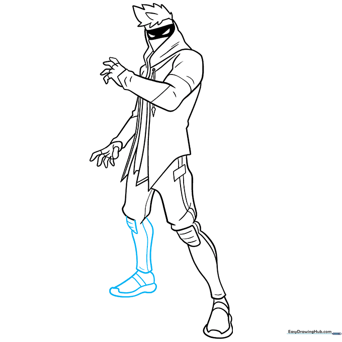 Adding the second leg to complete the character's stance.