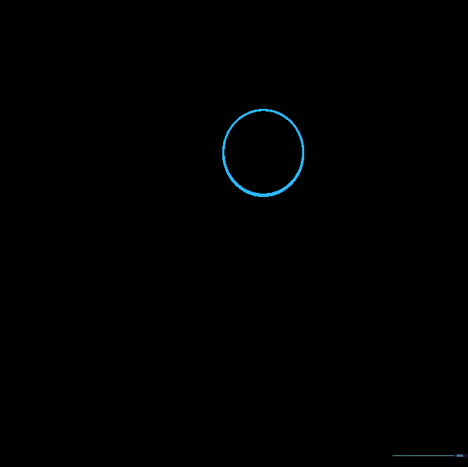 A light pencil sketch of a circle representing the base of Olaf's head on a white background.