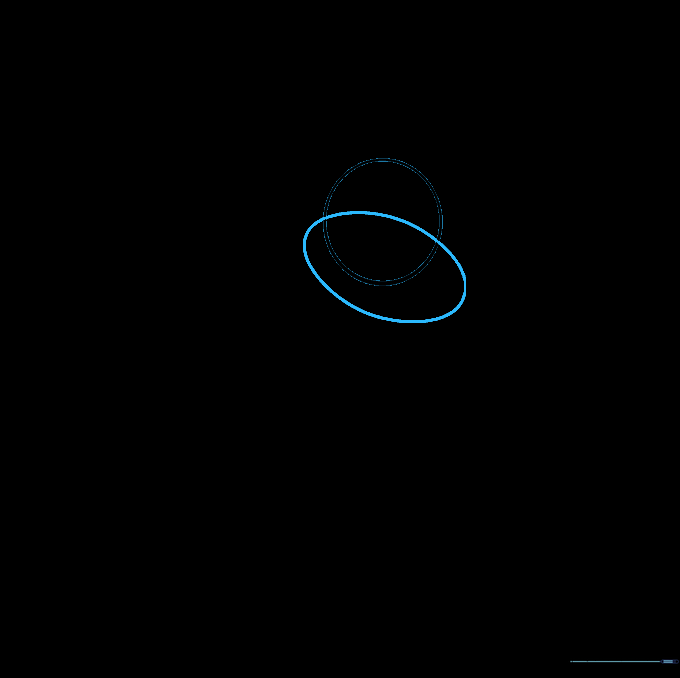 An oval shape overlapping the bottom of the head circle to define Olaf's jaw area.