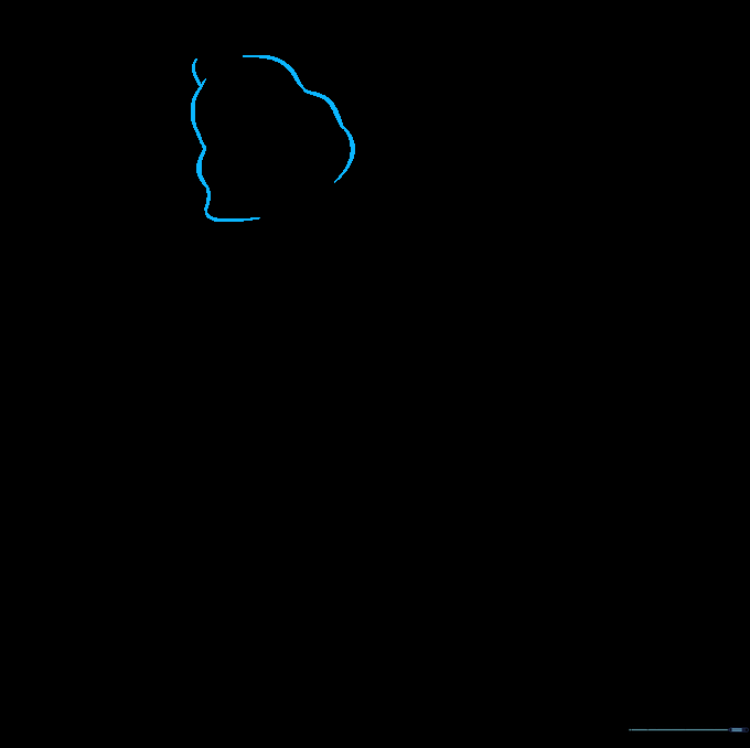 Pencil sketch showing the initial lumpy, sack-like outline for Oogie Boogie's head.