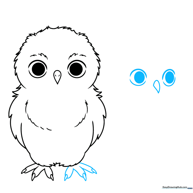 Beginning the sketch of the second owl baby next to the first.