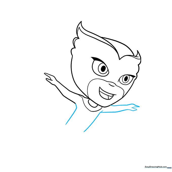 Adding the second arm and the side lines of the torso.