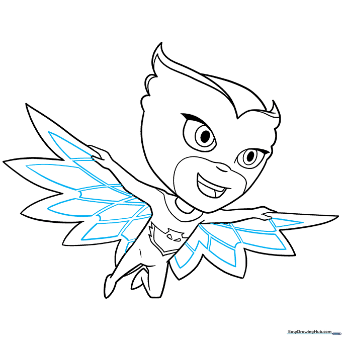 Adding geometric patterns of triangles and diamonds to the wings.
