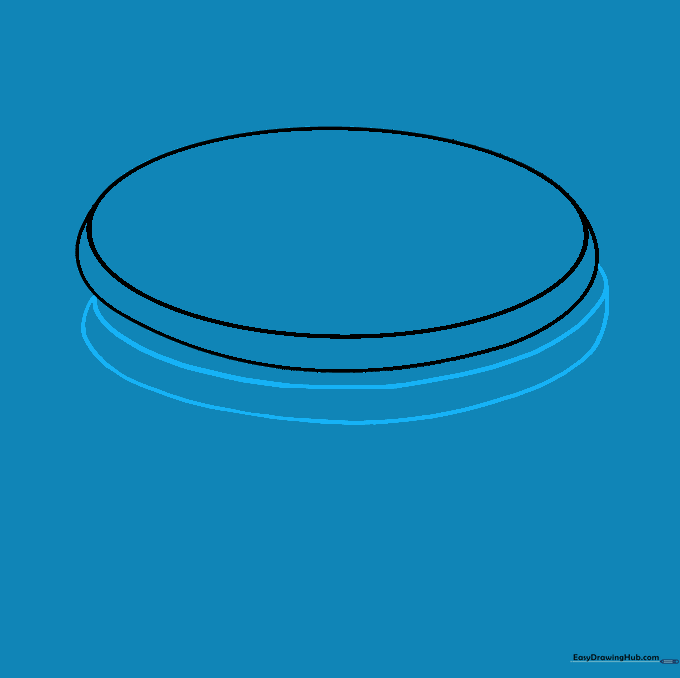 Drawing the second pancake layer beneath the first to build the stack.