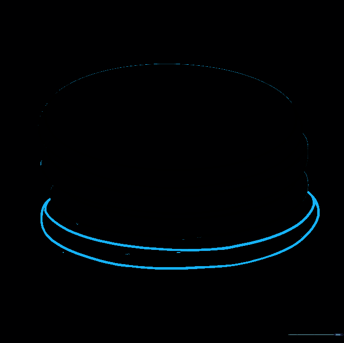 Drawing the final, largest pancake at the bottom of the stack.